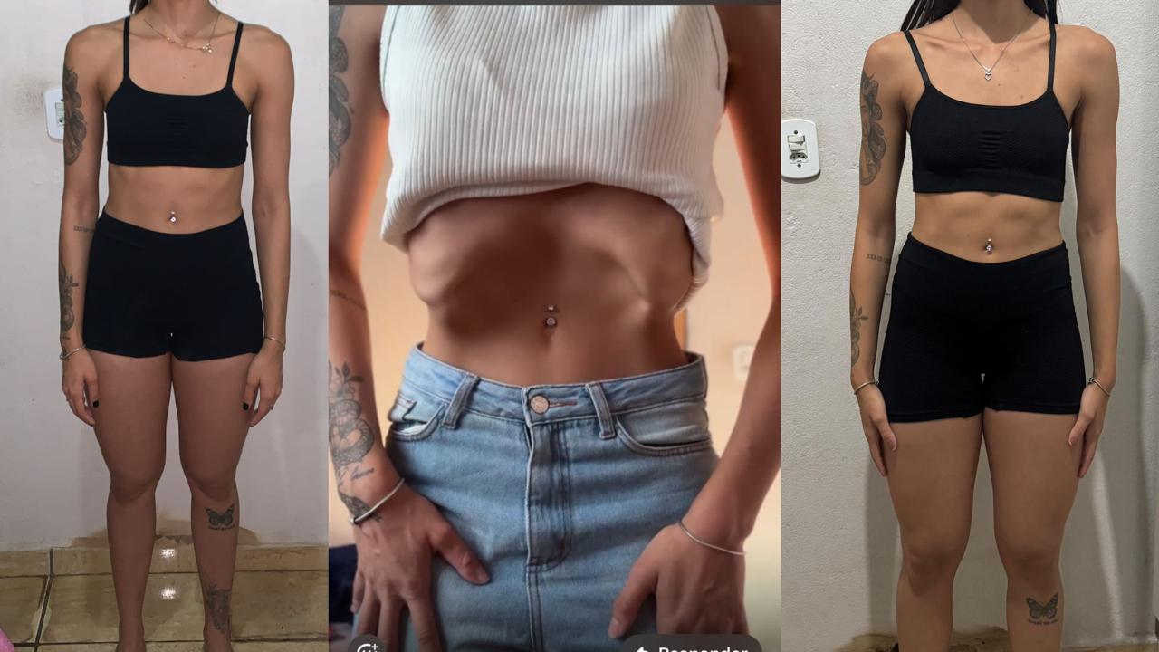 Antes e depois de aluna do Missão Cintura Fina