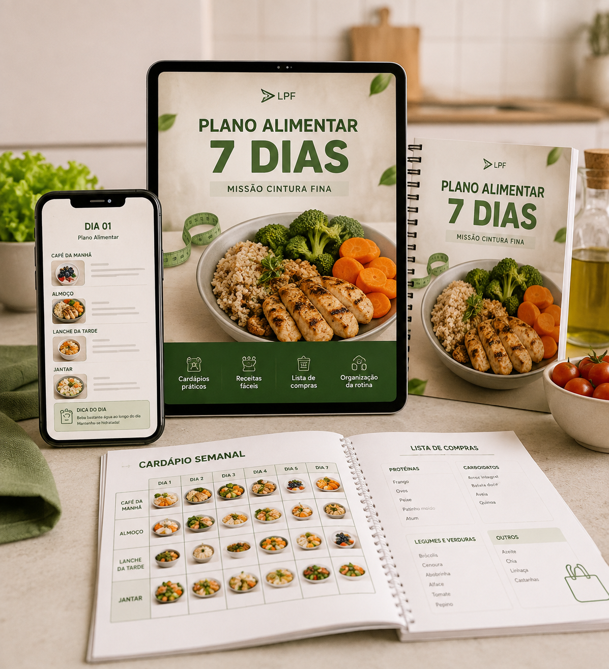Mockup do entregável PLANO ALIMENTAR 7D