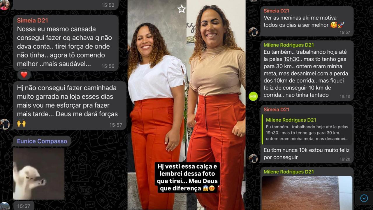 Print de conversa de aluna do Missão Cintura Fina